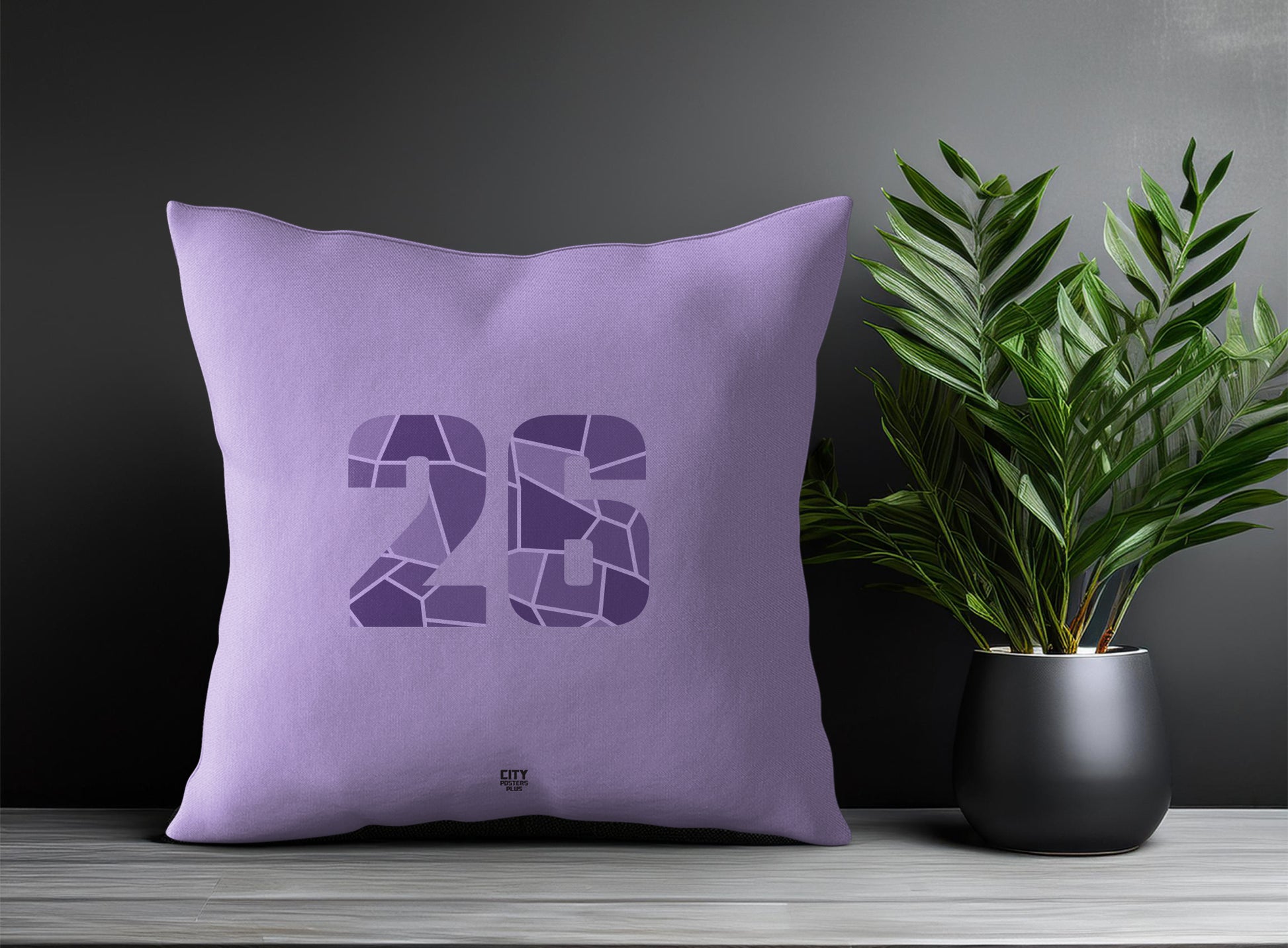 26 Number Pillow Case and Pillow Throw (Iris Lavender)