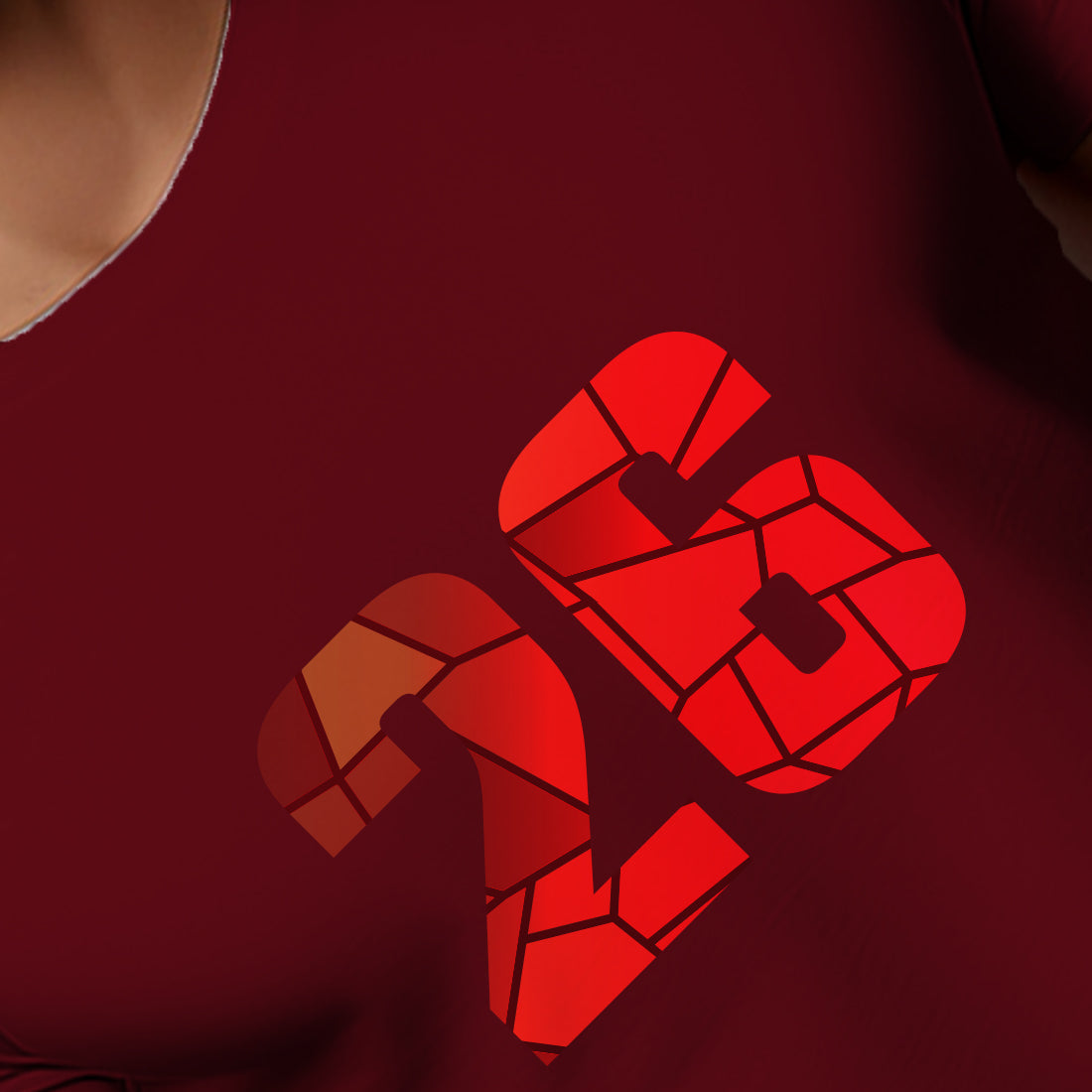 26 Number Men Unisex T-Shirt | Custom Number Graphic Tee (Maroon)