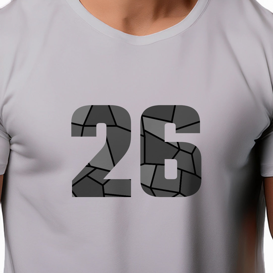 26 Number Men Unisex T-Shirt | Custom Number Graphic Tee (Melange Grey)