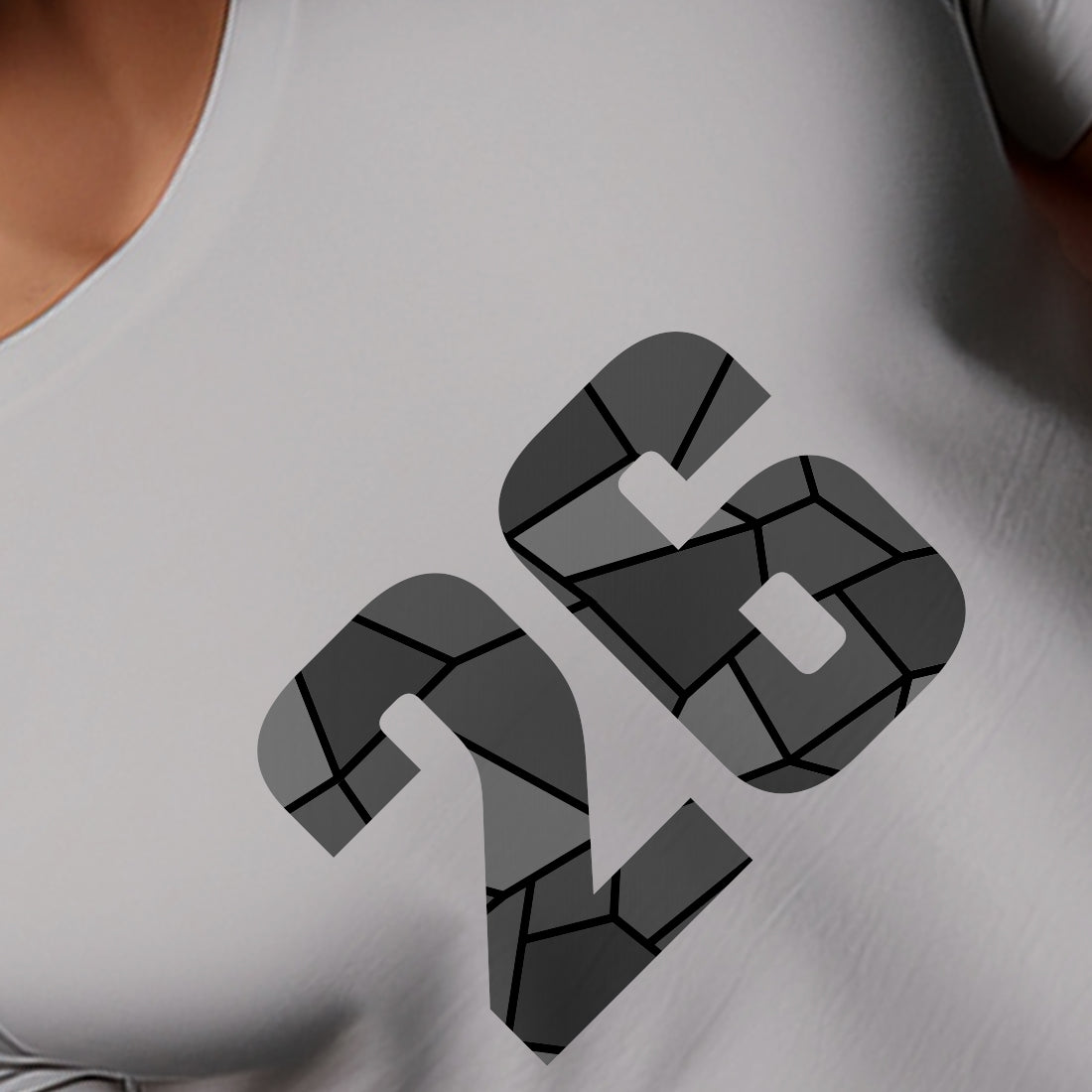 26 Number Men Unisex T-Shirt | Custom Number Graphic Tee (Melange Grey)