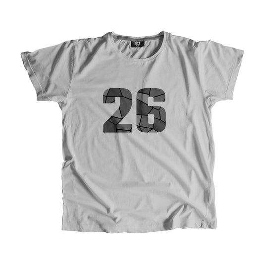 26 Number Men Unisex T-Shirt | Custom Number Graphic Tee (Melange Grey)