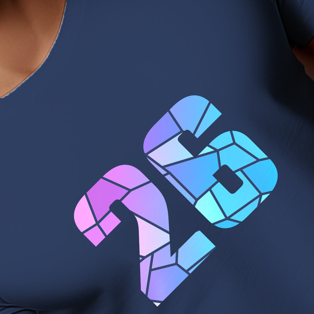 26 Number Men Unisex T-Shirt | Custom Number Graphic Tee (Navy Blue)