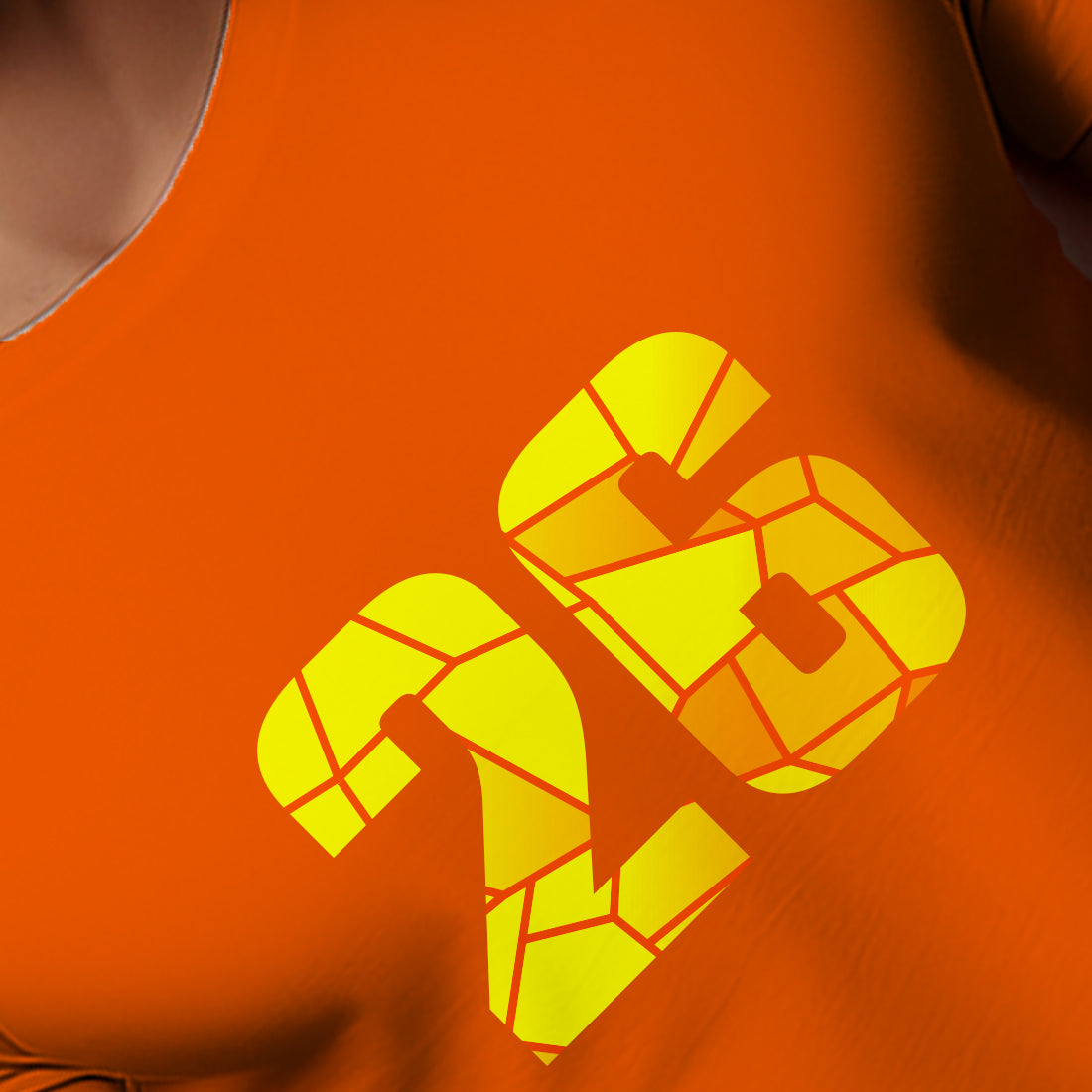 26 Number Men Unisex T-Shirt | Custom Number Graphic Tee (Orange)