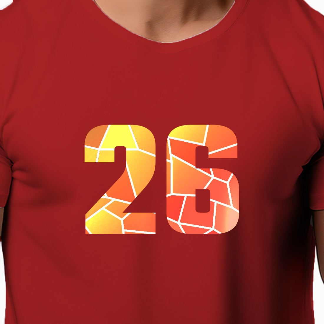 26 Number Men Unisex T-Shirt | Custom Number Graphic Tee (Red)