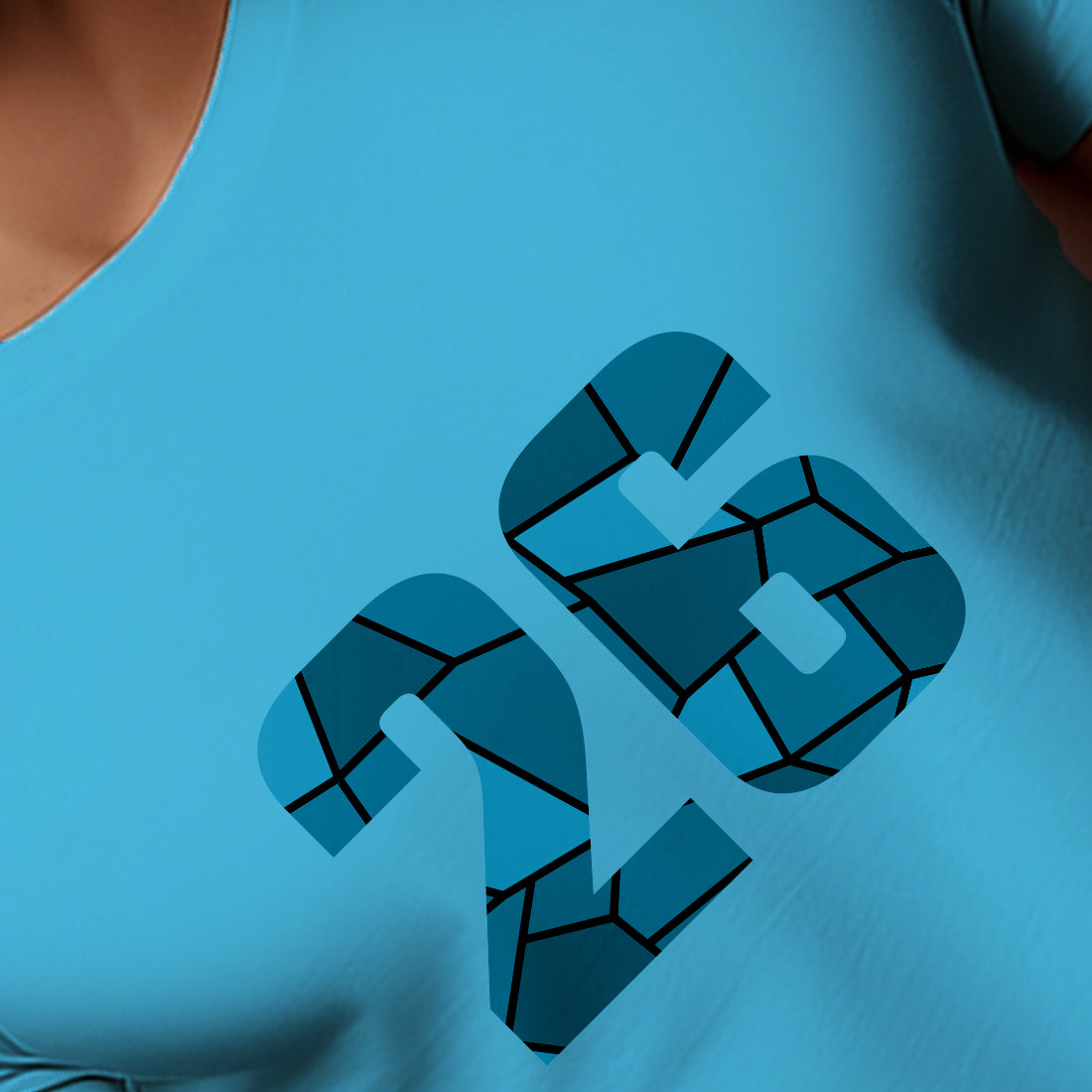 26 Number Men Unisex T-Shirt | Custom Number Graphic Tee (Sky Blue)