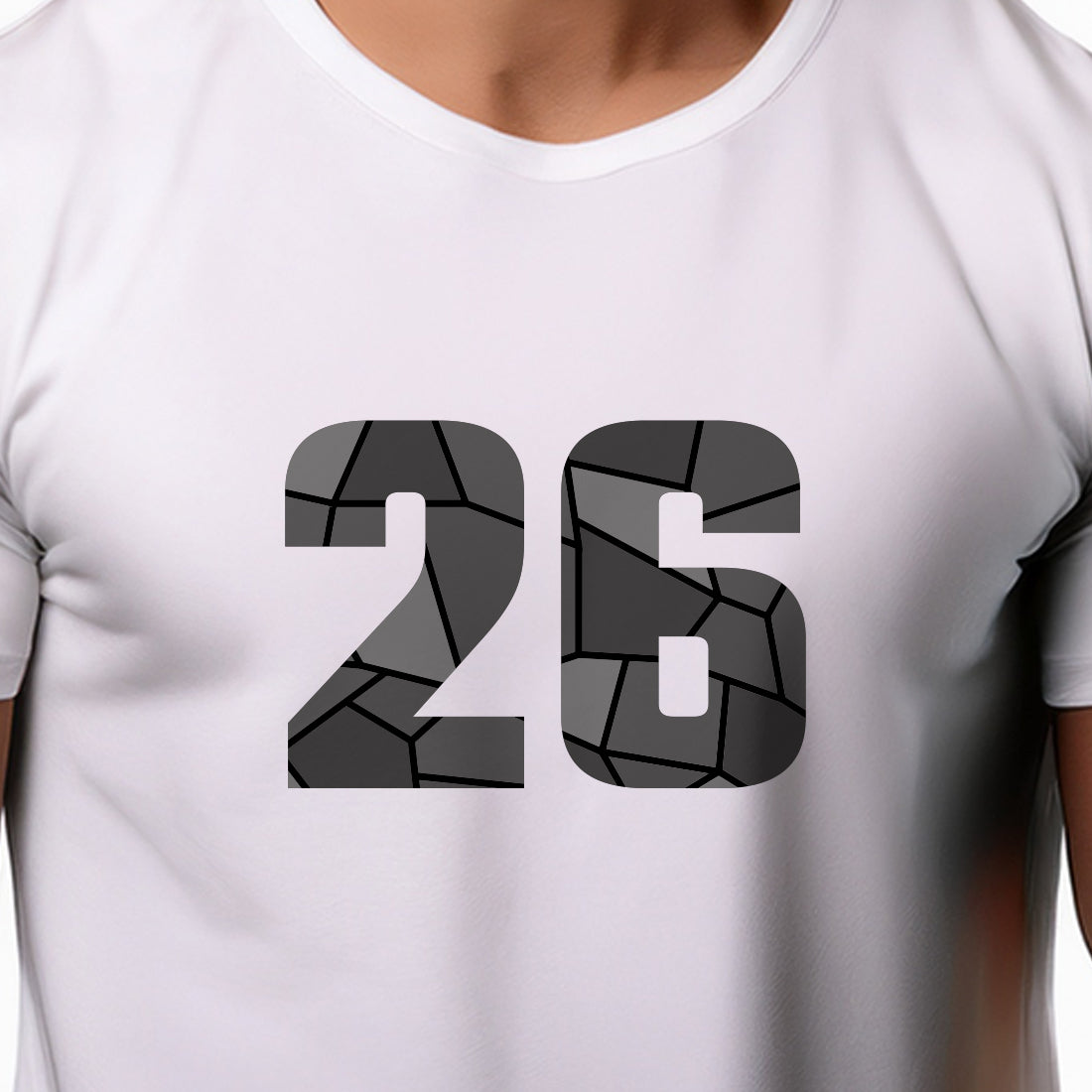 26 Number Men Unisex T-Shirt | Custom Number Graphic Tee (White)