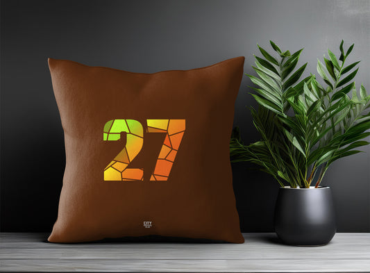 27 Number Pillow Case (Brown)