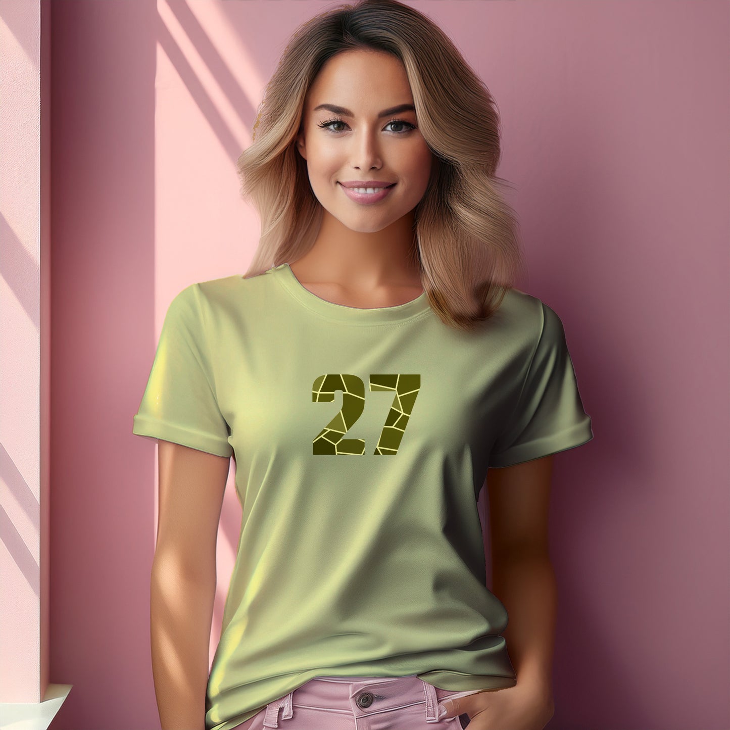 27 Number Women T-Shirt (Butter Yellow)