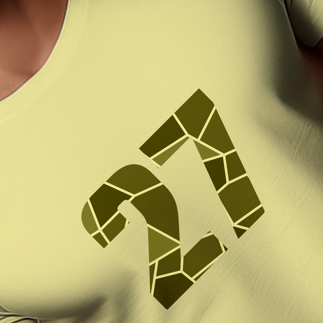 27 Number Men Unisex T-Shirt | Custom Number Graphic Tee (Butter Yellow)