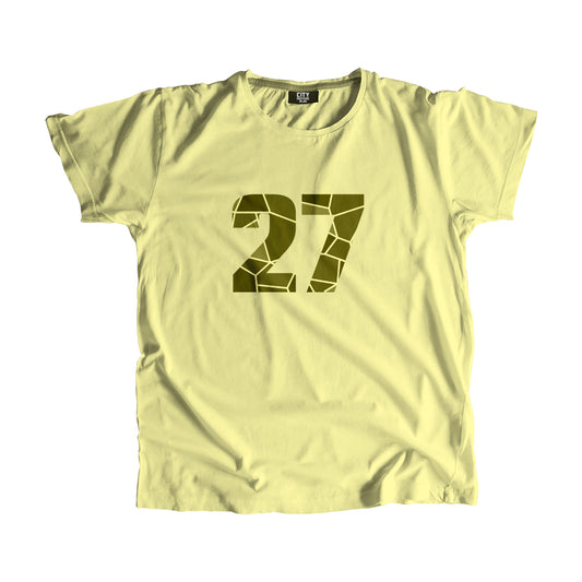 27 Number Men Unisex T-Shirt | Custom Number Graphic Tee (Butter Yellow)