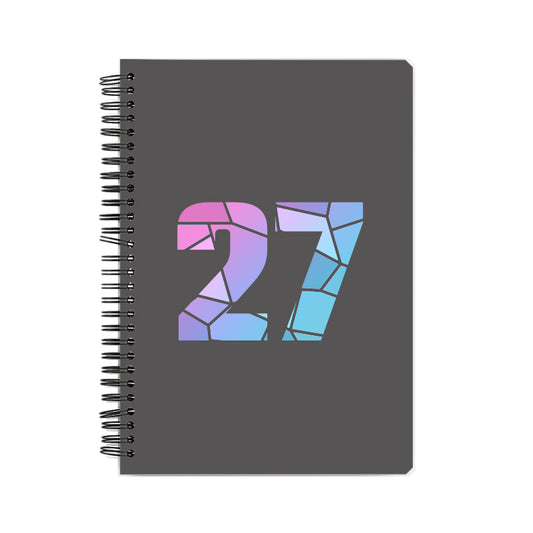 27 Number Notebook (Charcoal Grey, A5 Size, 100 Pages, Ruled, 6 Pack)