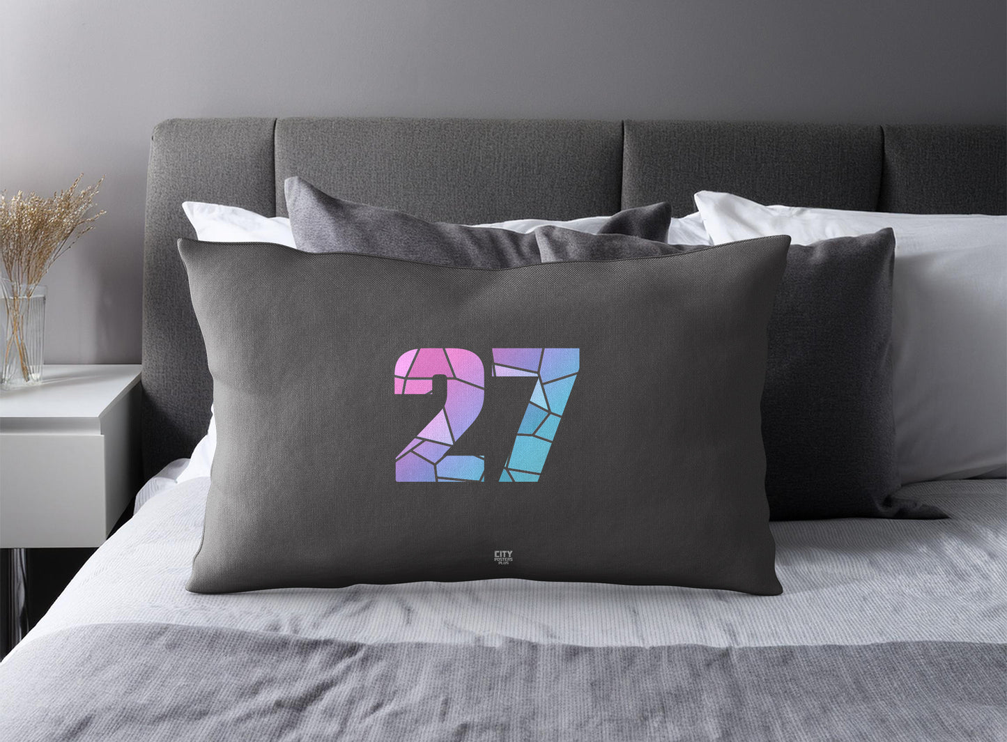 27 Number Square & Rectangle Pillow Cases | Modern Numeric Throw Pillow Covers | Print Deliver Plus by City Posters Plus