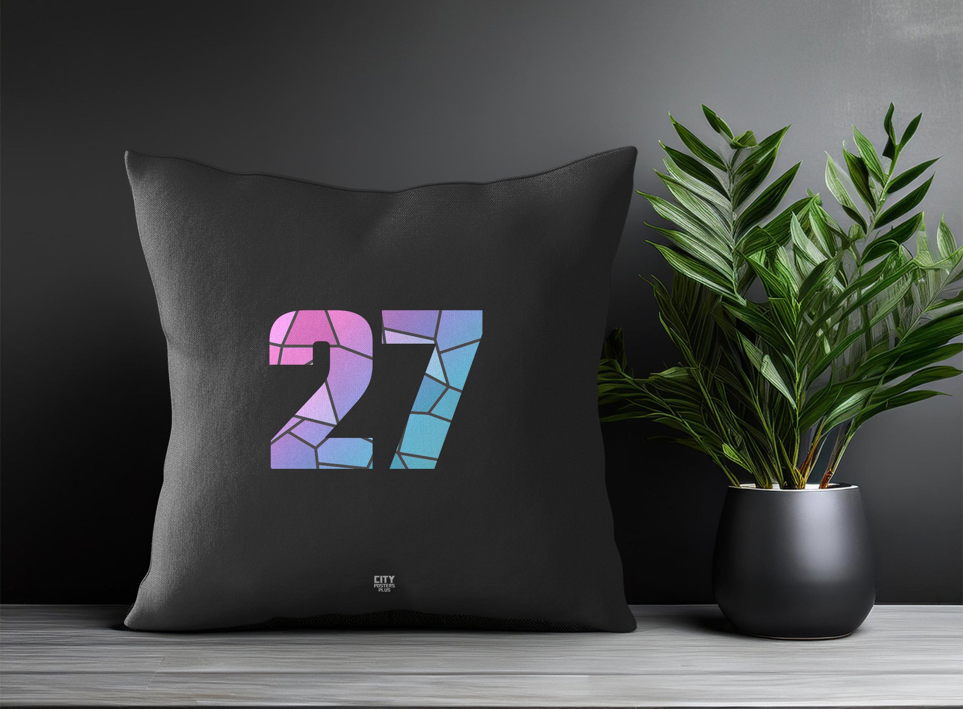 27 Number Pillow Case (Charcoal Grey)