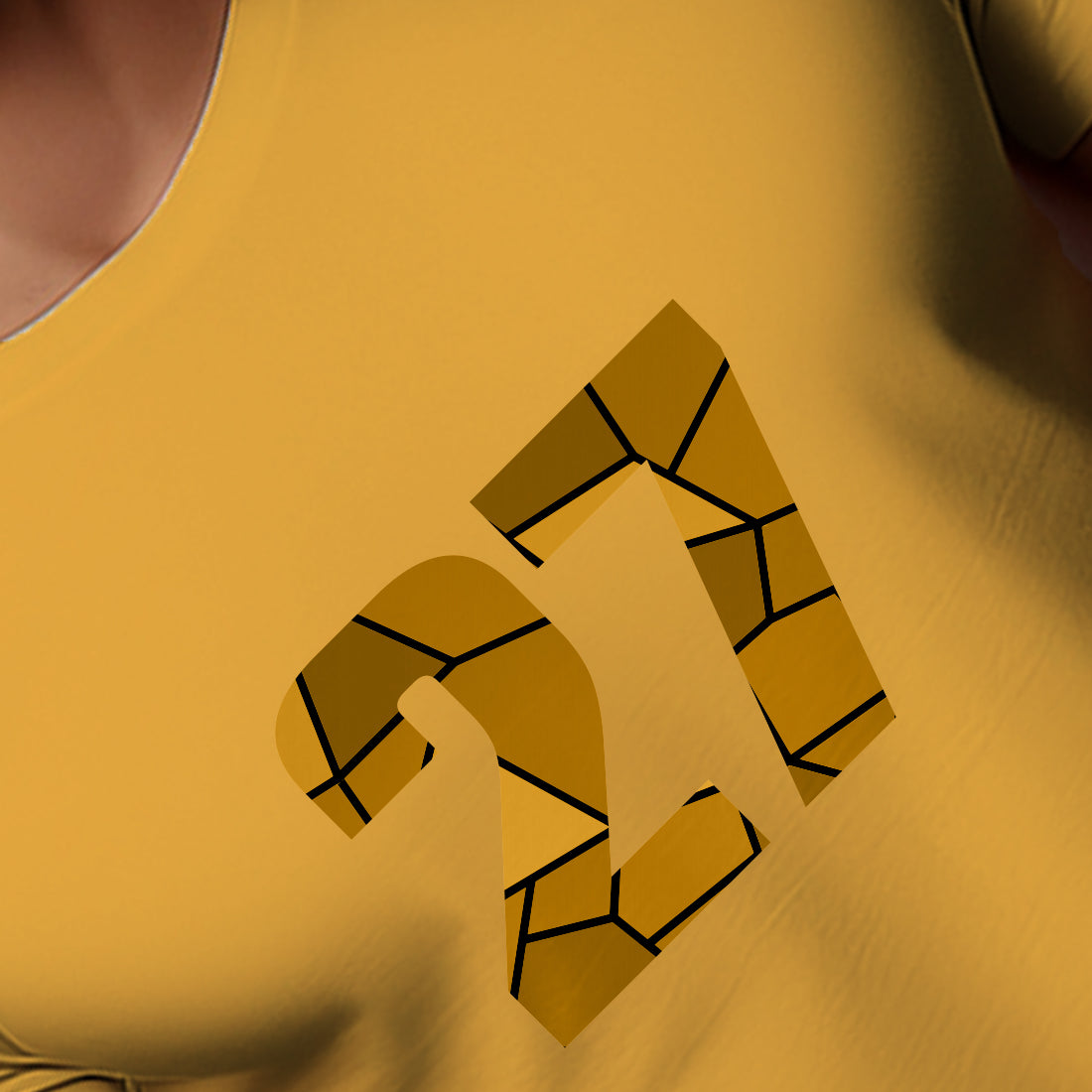 27 Number Men Unisex T-Shirt | Custom Number Graphic Tee (Golden Yellow)