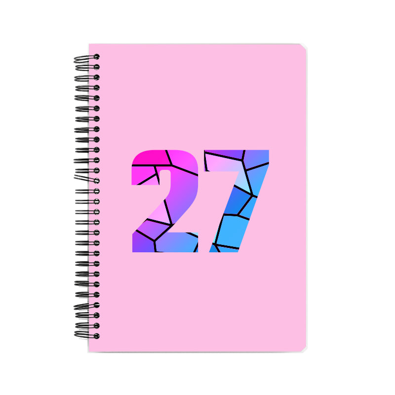 27 Number Notebook (Light Pink, A5 Size, 100 Pages, Ruled, 6 Pack)