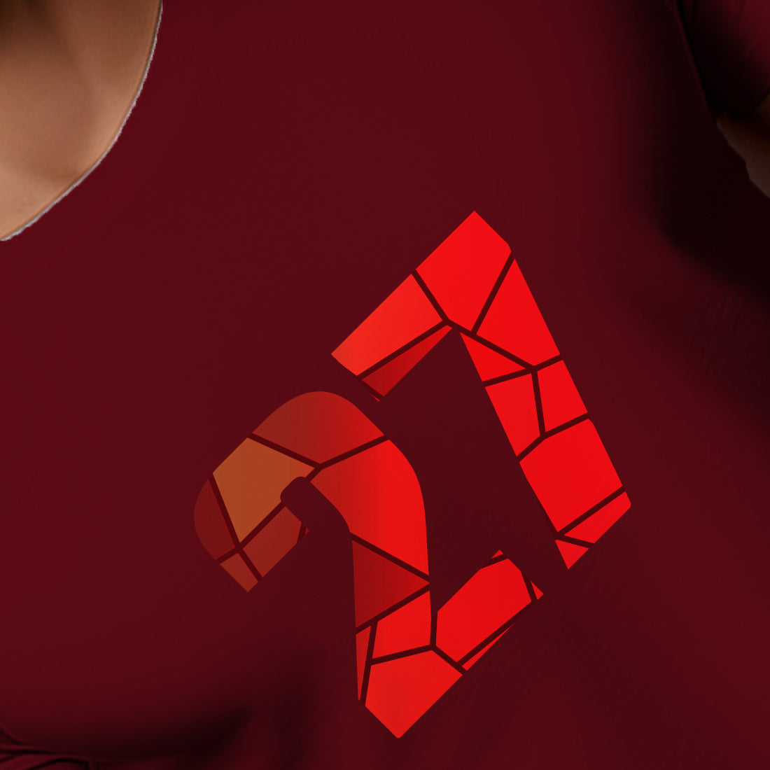 27 Number Men Unisex T-Shirt | Custom Number Graphic Tee (Maroon)