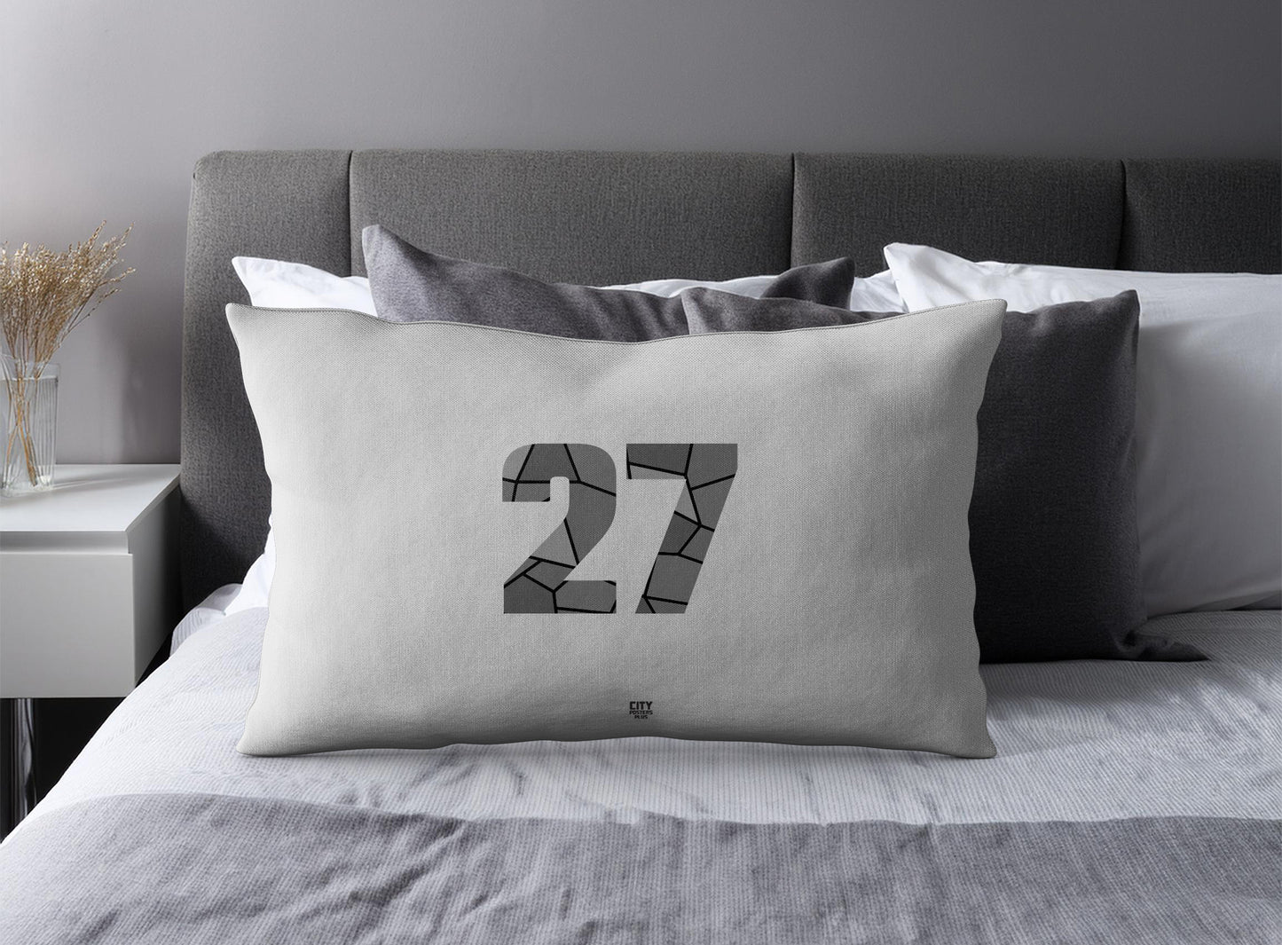 27 Number Pillow Case (Melange Grey)