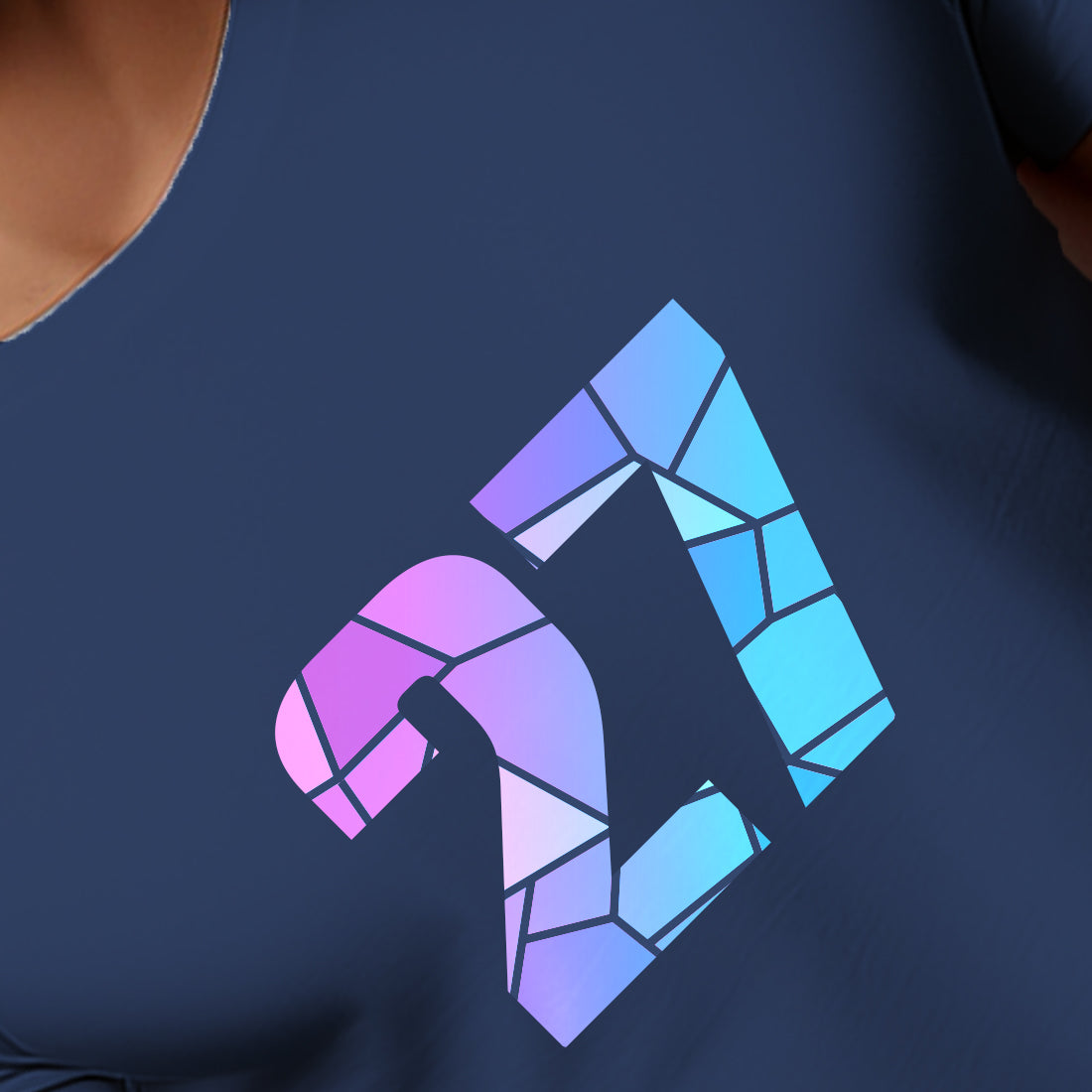 27 Number Men Unisex T-Shirt | Custom Number Graphic Tee (Navy Blue)