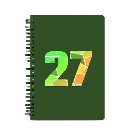 27 Number Notebook (Olive Green, A5 Size, 100 Pages, Ruled, 6 Pack)