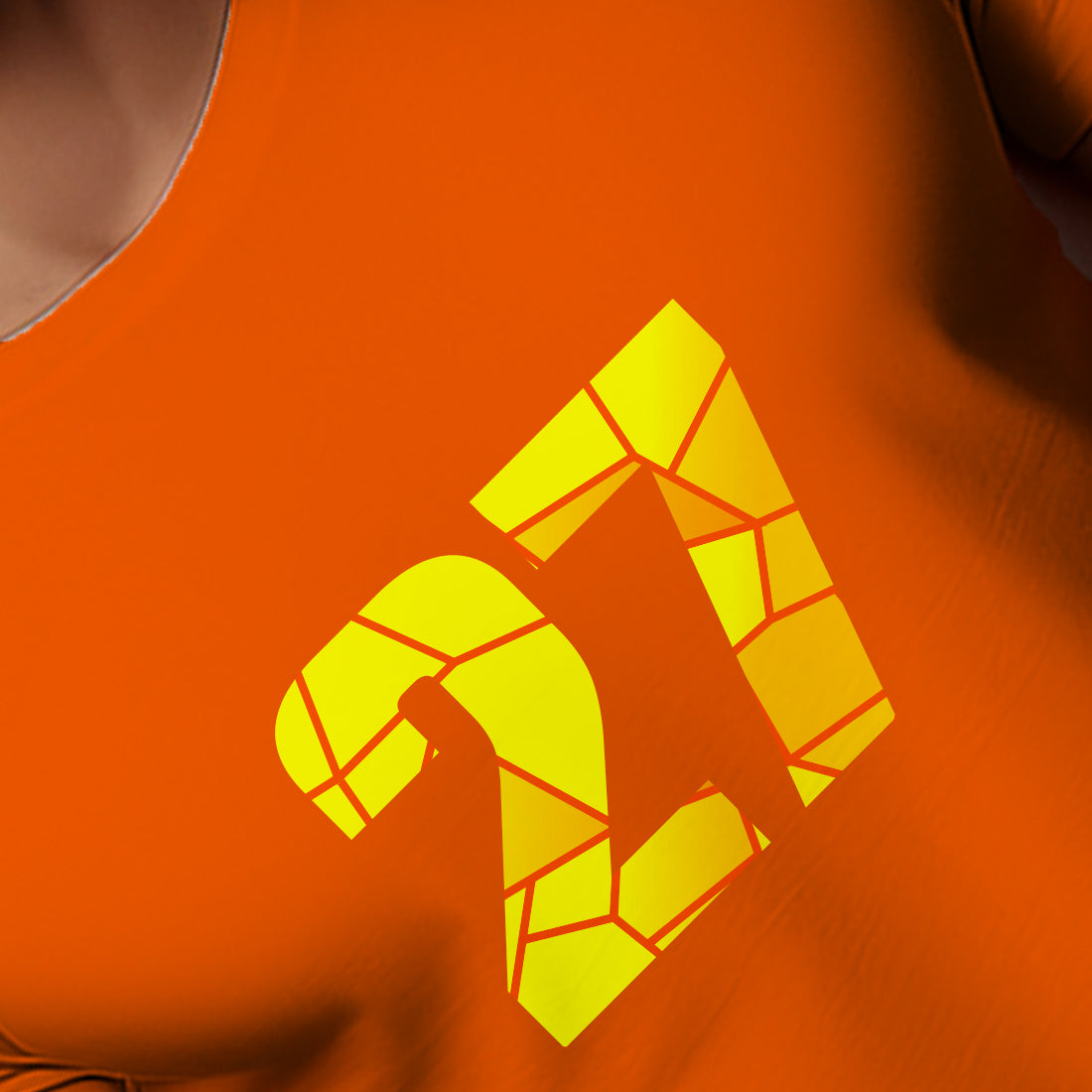 27 Number Men Unisex T-Shirt | Custom Number Graphic Tee (Orange)
