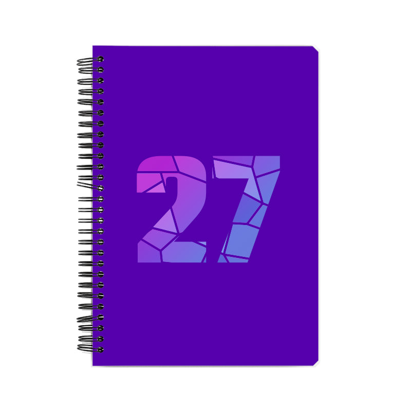 27 Number Notebook (Purple, A5 Size, 100 Pages, Ruled, 6 Pack)