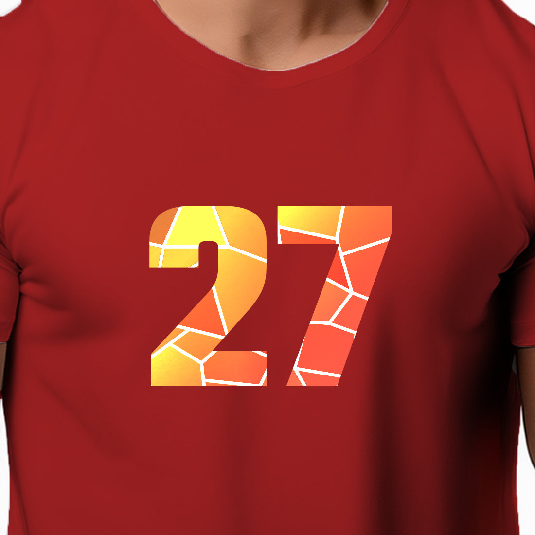 27 Number Men Unisex T-Shirt | Custom Number Graphic Tee (Red)
