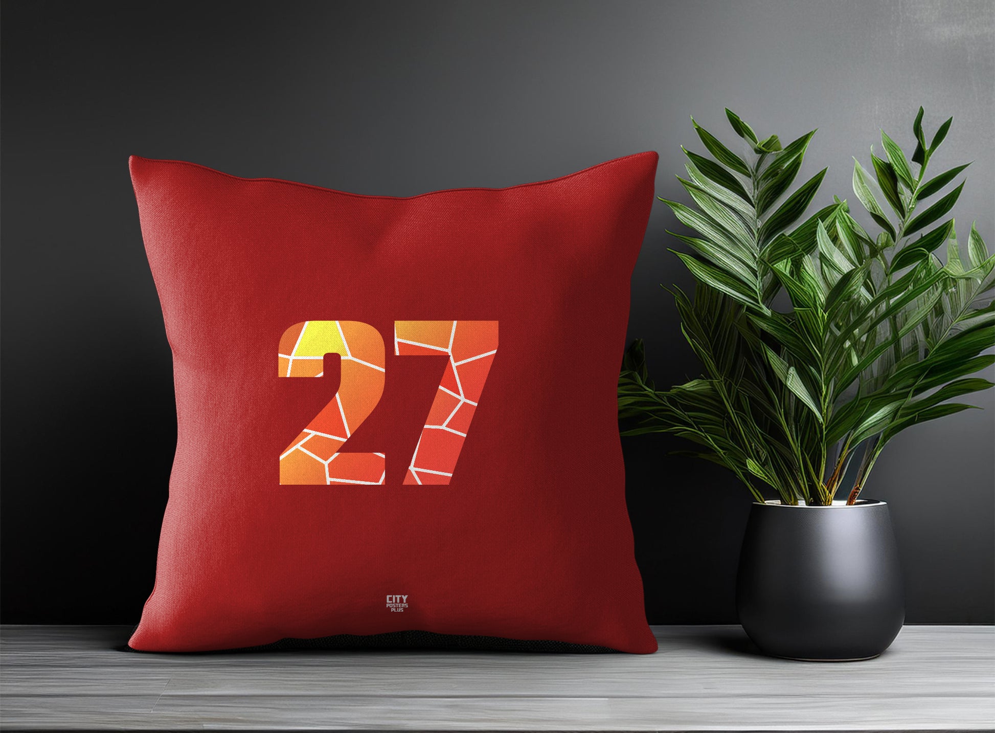 27 Number Pillow Case (Red)