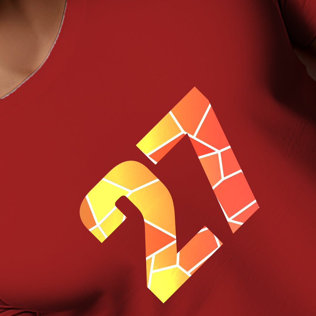 27 Number Men Unisex T-Shirt | Custom Number Graphic Tee (Red)