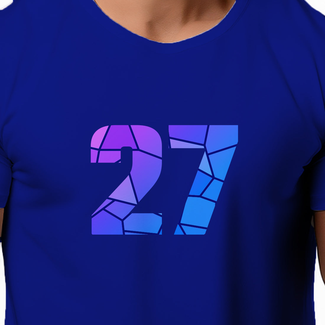 27 Number Men Unisex T-Shirt | Custom Number Graphic Tee (Royal Blue)