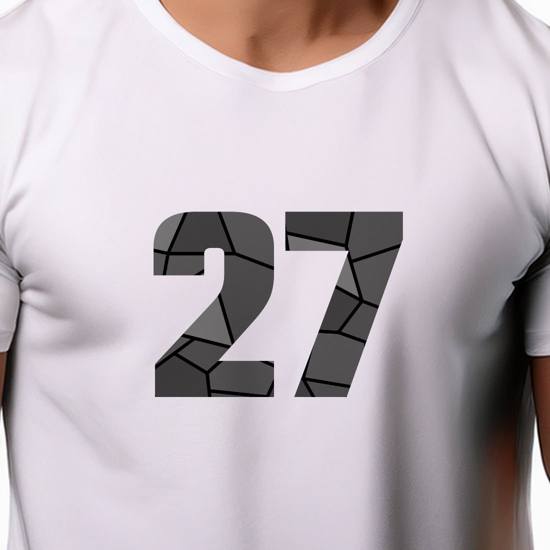 27 Number Men Unisex T-Shirt | Custom Number Graphic Tee (White)