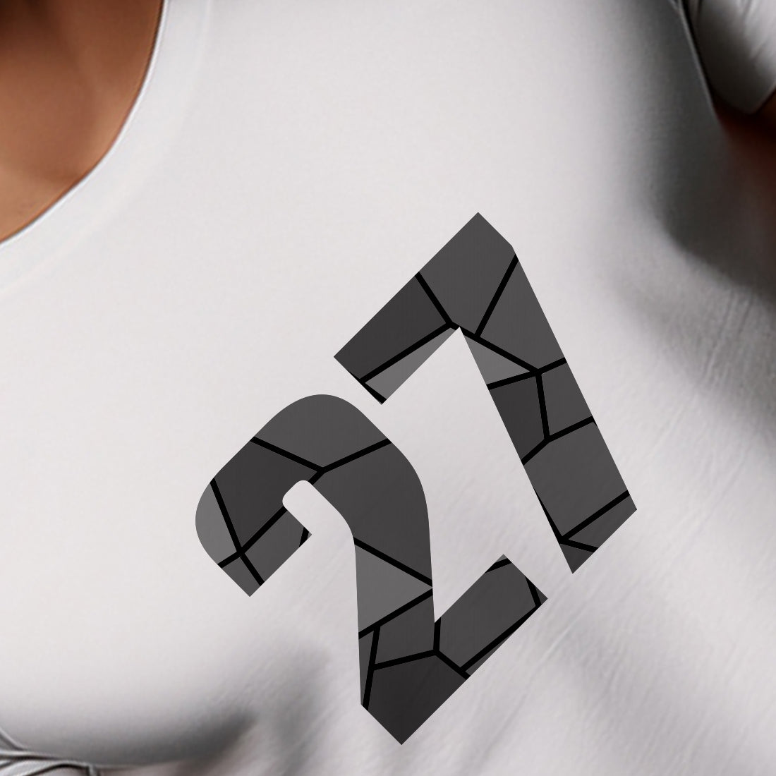 27 Number Men Unisex T-Shirt | Custom Number Graphic Tee (White)