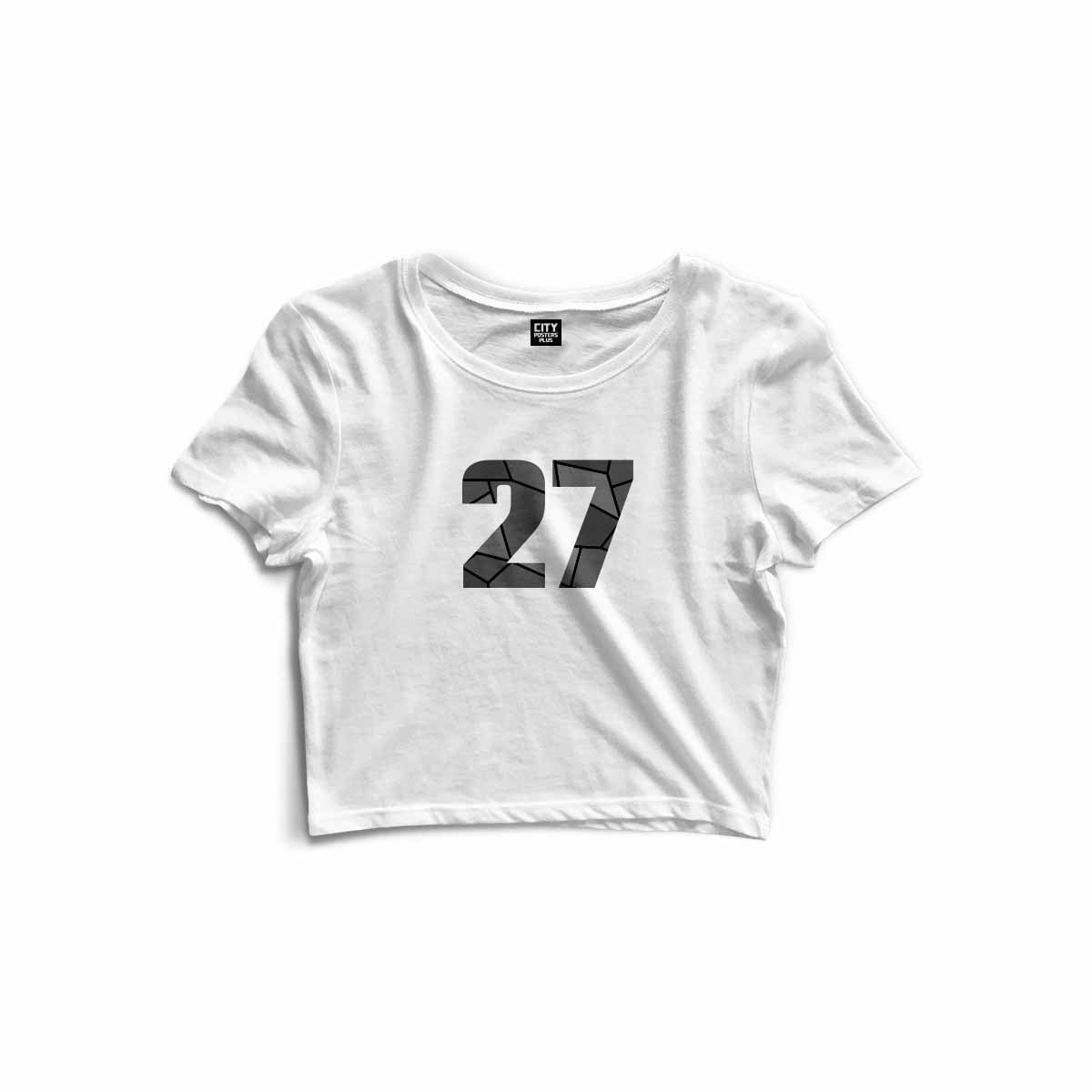 27 Number Women Crop Top (White)