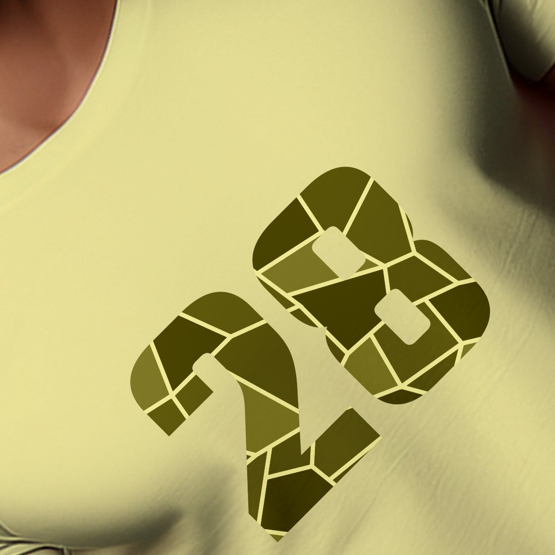 28 Number Men Unisex T-Shirt | Custom Number Graphic Tee (Butter Yellow)
