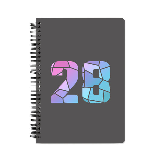 28 Number Notebook (Charcoal Grey, A5 Size, 100 Pages, Ruled, 6 Pack)