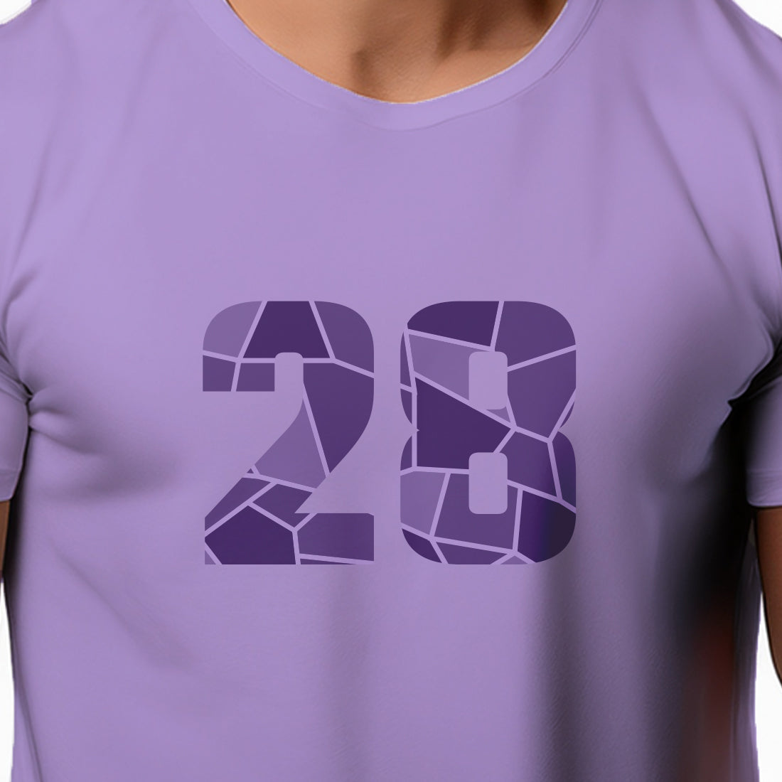 28 Number Men Unisex T-Shirt | Custom Number Graphic Tee (Iris Lavender)