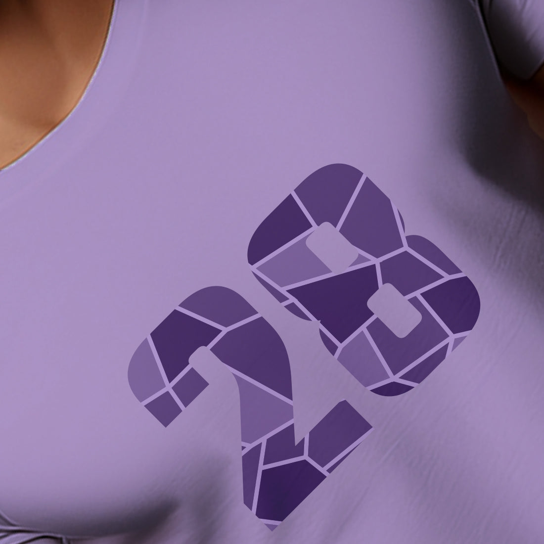 28 Number Men Unisex T-Shirt | Custom Number Graphic Tee (Iris Lavender)