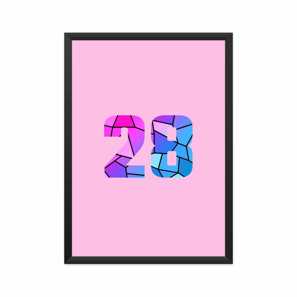 28 Number Framed Poster