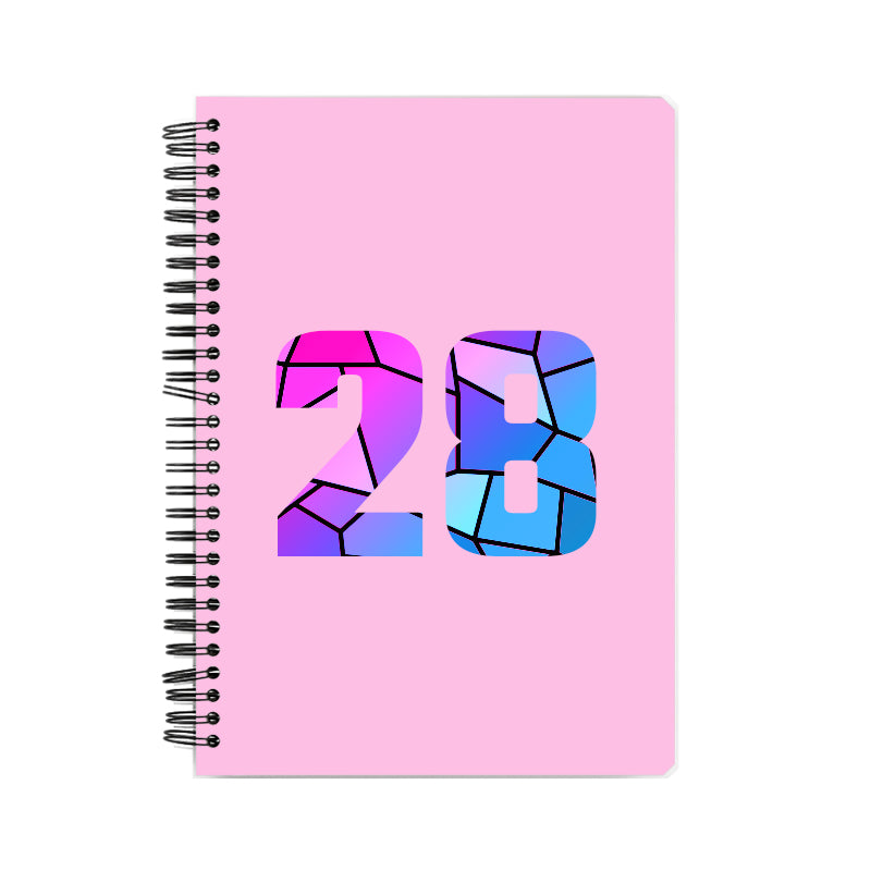 28 Number Notebook (Light Pink, A5 Size, 100 Pages, Ruled, 6 Pack)