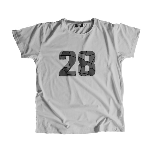 28 Number Men Unisex T-Shirt | Custom Number Graphic Tee (Melange Grey)