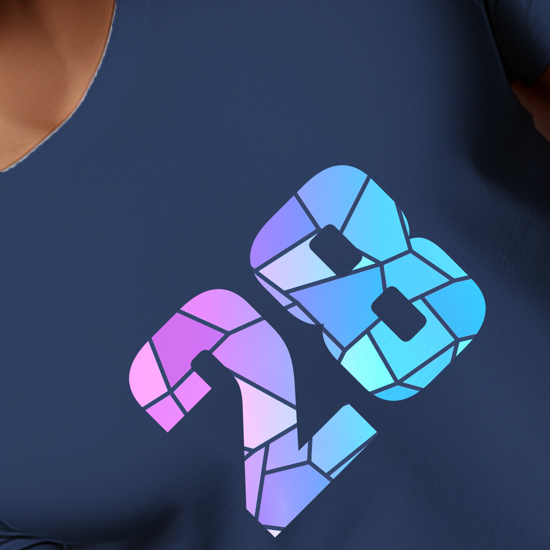 28 Number Men Unisex T-Shirt | Custom Number Graphic Tee (Navy Blue)