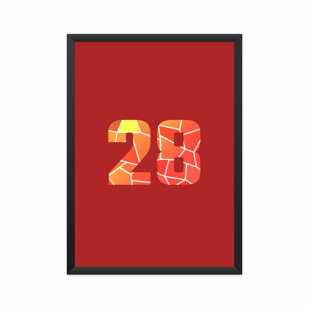 28 Number Framed Poster