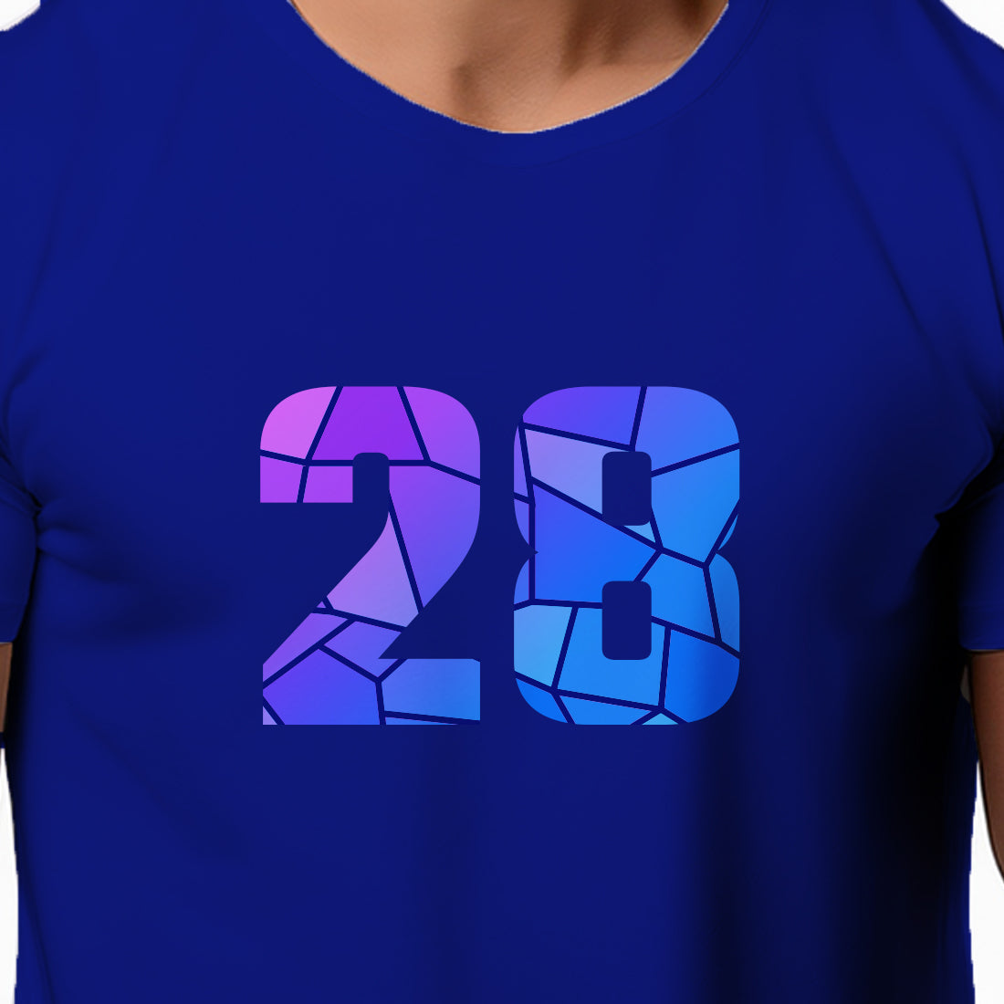 28 Number Men Unisex T-Shirt | Custom Number Graphic Tee (Royal Blue)