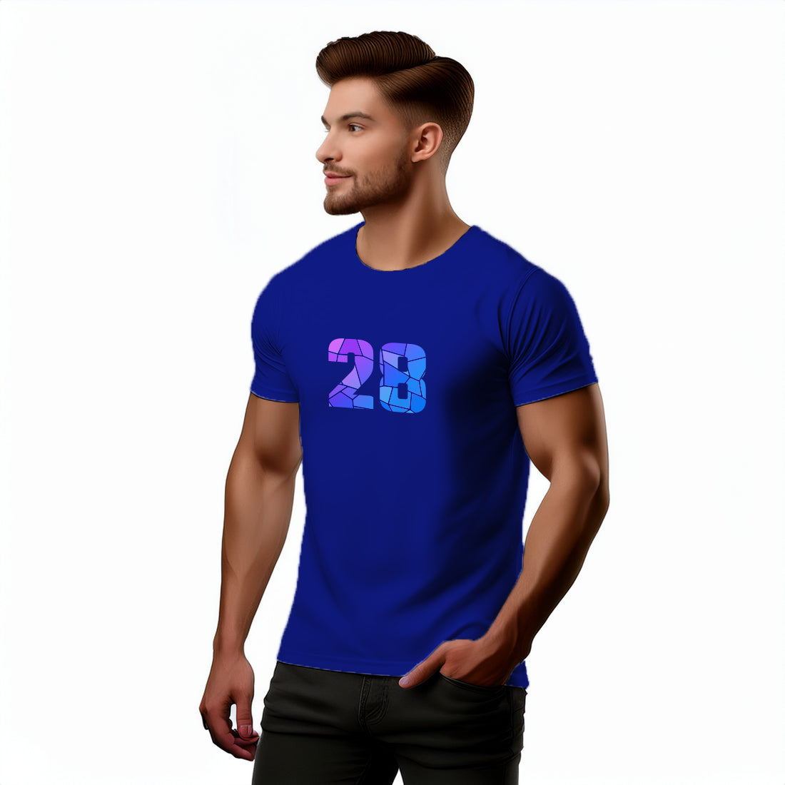 28 Number Men Unisex T-Shirt | Custom Number Graphic Tee (Royal Blue)