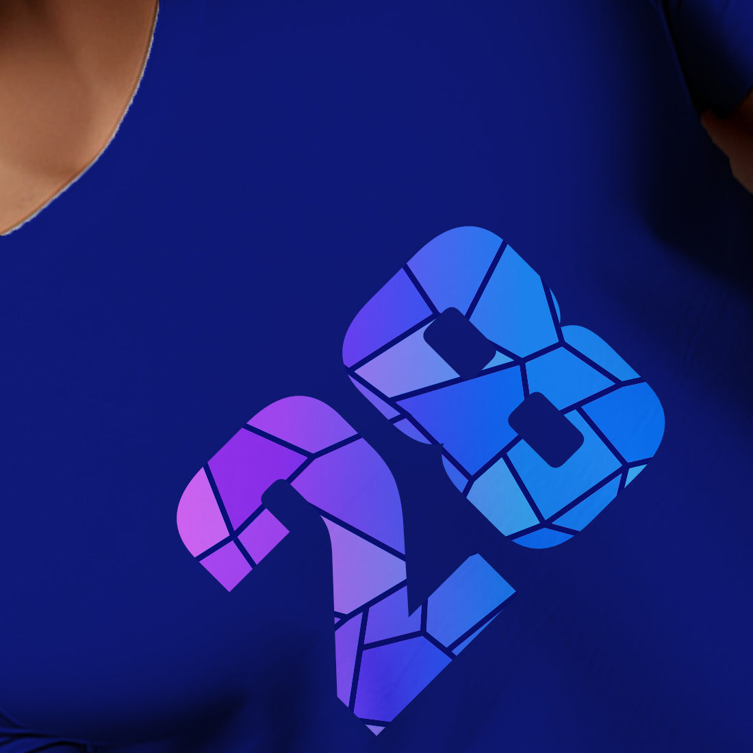 28 Number Men Unisex T-Shirt | Custom Number Graphic Tee (Royal Blue)