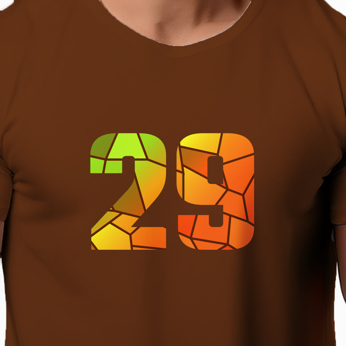 29 Number Men Unisex T-Shirt | Custom Number Graphic Tee (Brown)