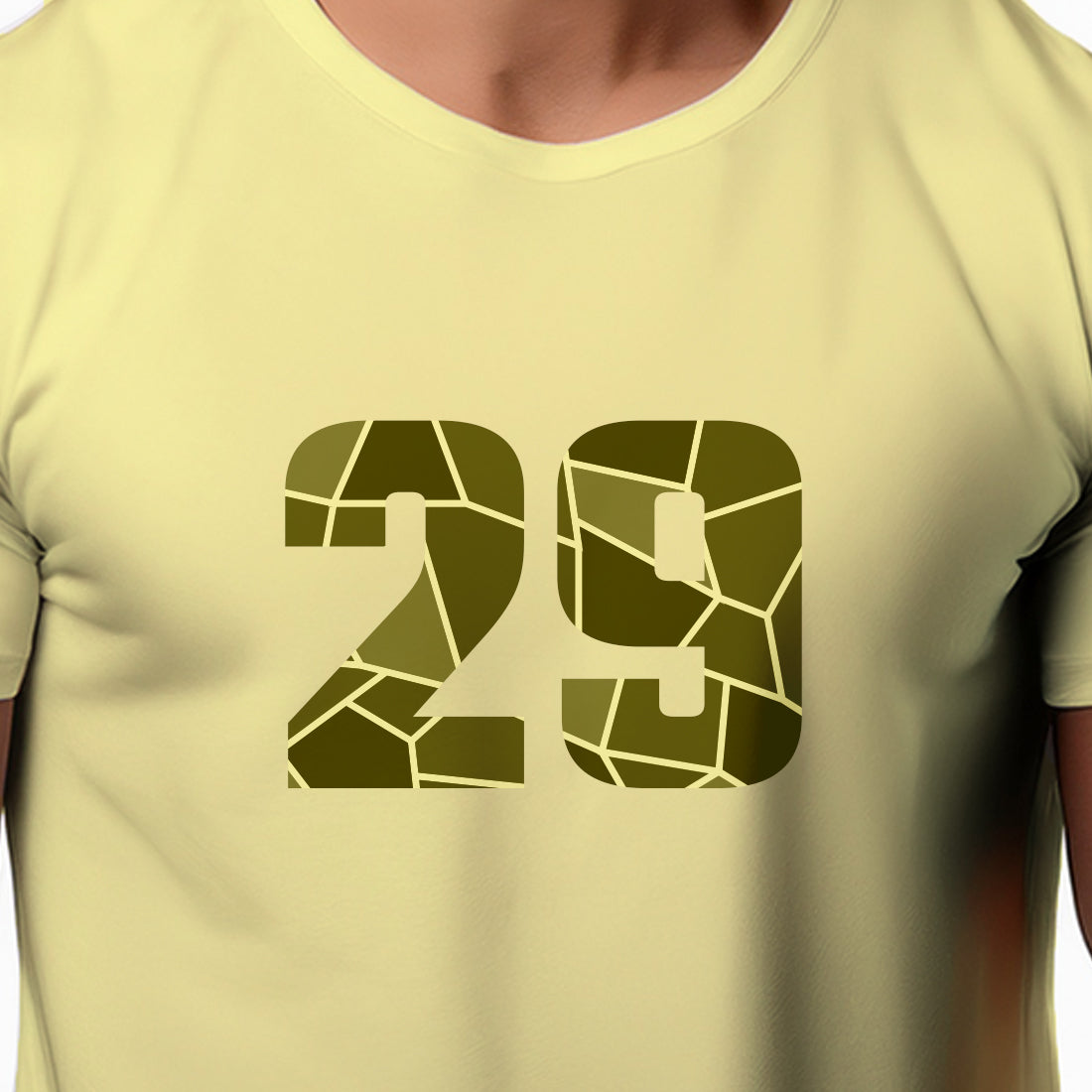 29 Number Men Unisex T-Shirt | Custom Number Graphic Tee (Butter Yellow)