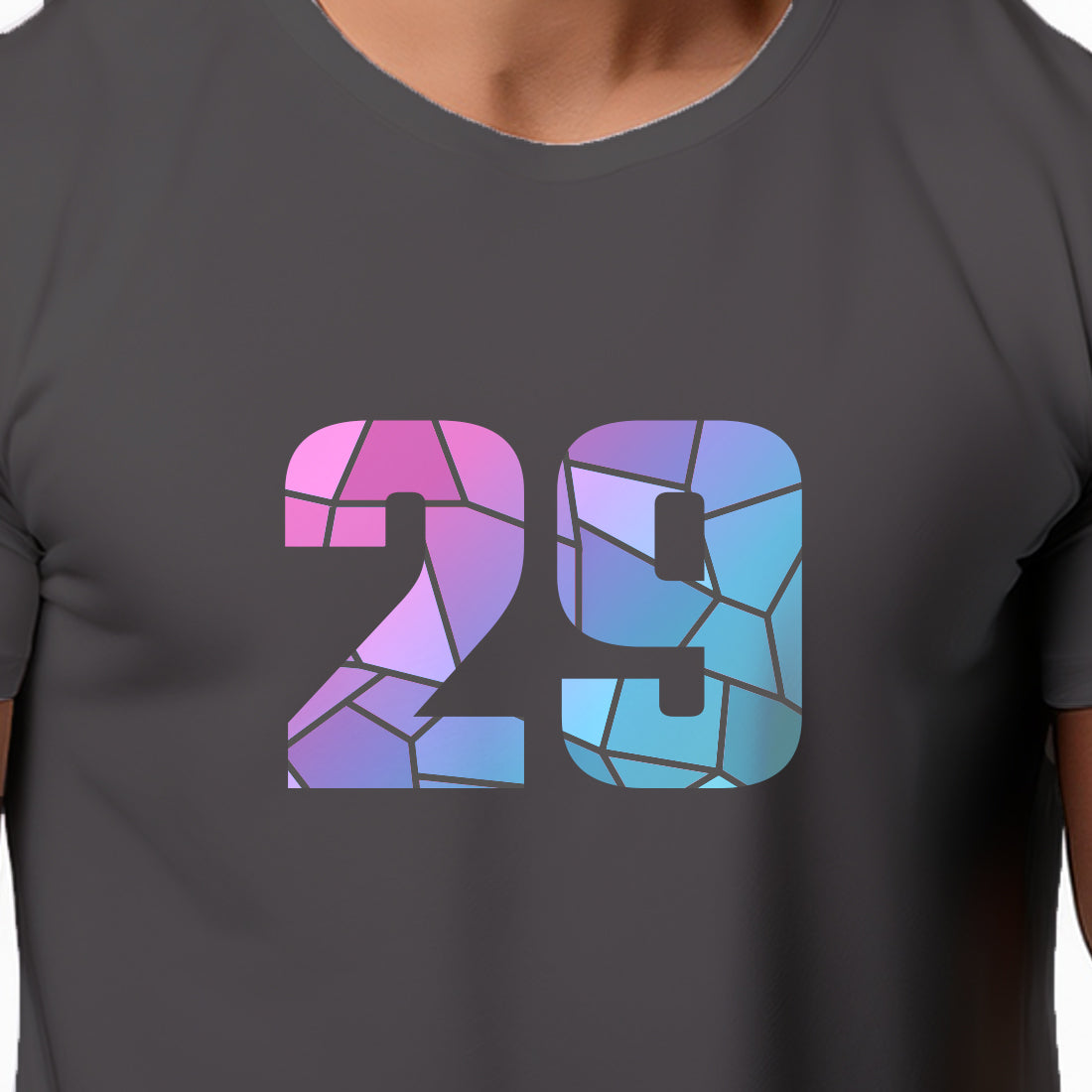 29 Number Men Unisex T-Shirt | Custom Number Graphic Tee (Charcoal Grey)