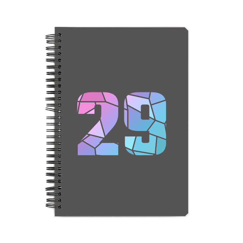 29 Number Notebook (Charcoal Grey, A5 Size, 100 Pages, Ruled, 6 Pack)