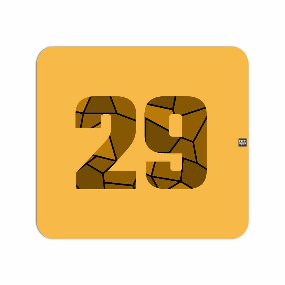 29 Number Mousepad (Golden Yellow)
