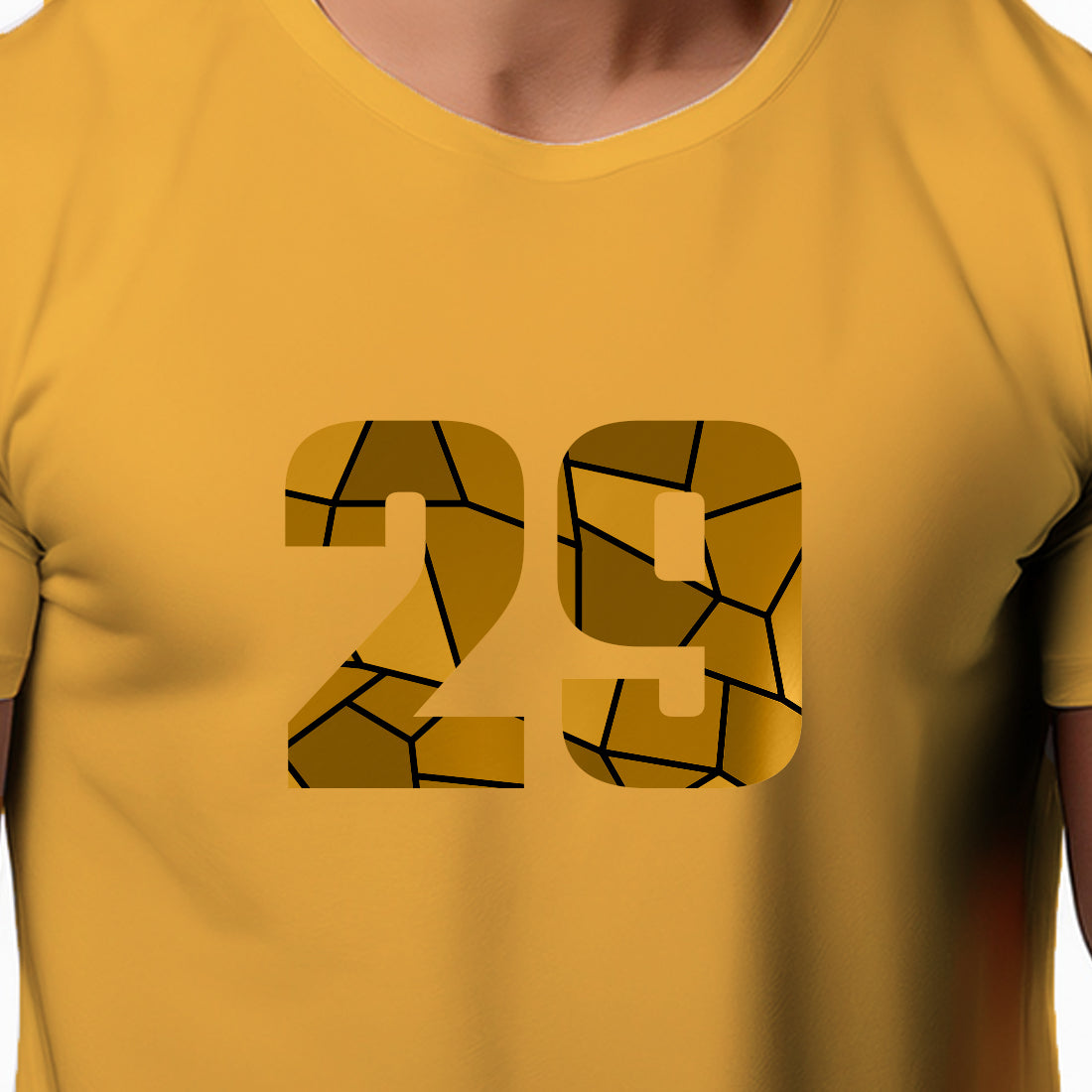 29 Number Men Unisex T-Shirt | Custom Number Graphic Tee (Golden Yellow)